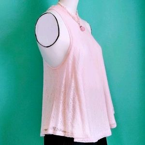 Floral embroidered swing top in pink Size S